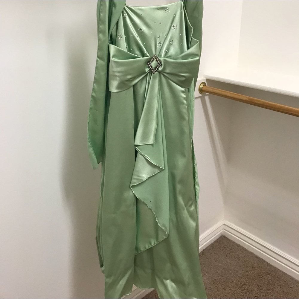 Girls Mint Green Formal Gown